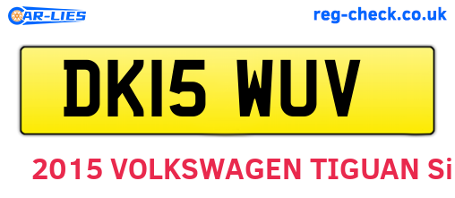 DK15WUV are the vehicle registration plates.