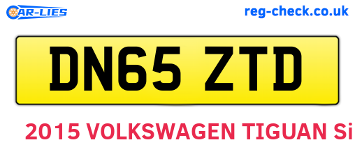 DN65ZTD are the vehicle registration plates.