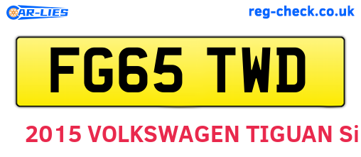 FG65TWD are the vehicle registration plates.
