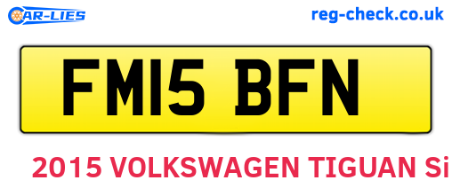 FM15BFN are the vehicle registration plates.