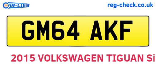 GM64AKF are the vehicle registration plates.