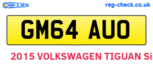 GM64AUO are the vehicle registration plates.