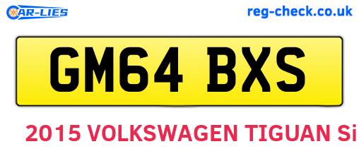 GM64BXS are the vehicle registration plates.