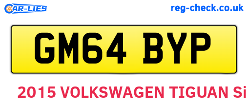 GM64BYP are the vehicle registration plates.