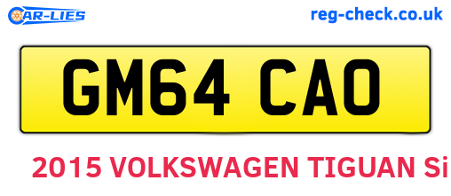 GM64CAO are the vehicle registration plates.