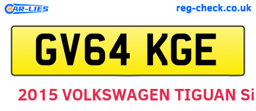 GV64KGE are the vehicle registration plates.