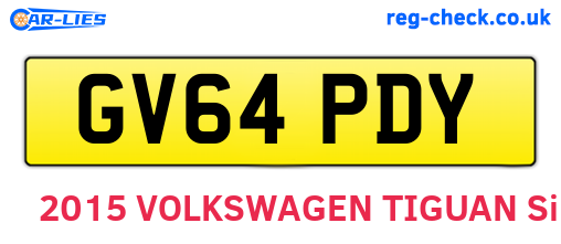 GV64PDY are the vehicle registration plates.