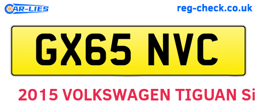 GX65NVC are the vehicle registration plates.