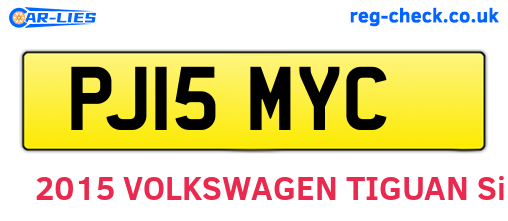 PJ15MYC are the vehicle registration plates.