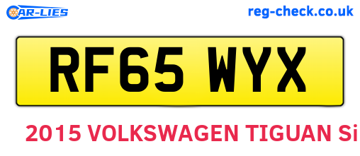 RF65WYX are the vehicle registration plates.