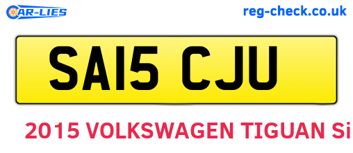 SA15CJU are the vehicle registration plates.