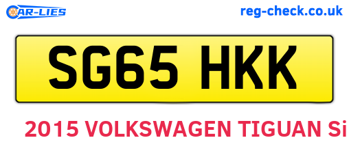 SG65HKK are the vehicle registration plates.