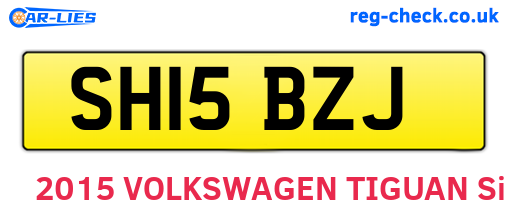 SH15BZJ are the vehicle registration plates.