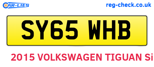 SY65WHB are the vehicle registration plates.