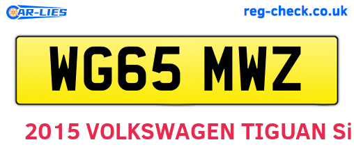 WG65MWZ are the vehicle registration plates.