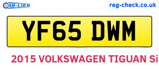 YF65DWM are the vehicle registration plates.