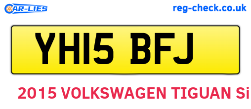 YH15BFJ are the vehicle registration plates.