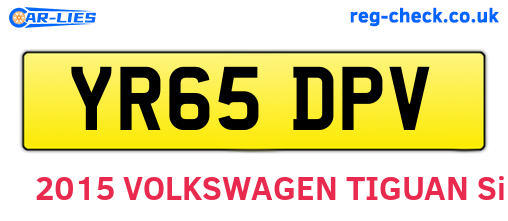 YR65DPV are the vehicle registration plates.