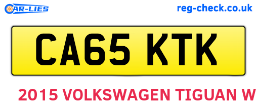 CA65KTK are the vehicle registration plates.