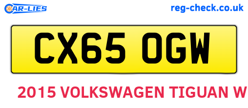 CX65OGW are the vehicle registration plates.