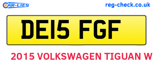 DE15FGF are the vehicle registration plates.