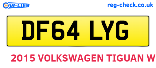DF64LYG are the vehicle registration plates.