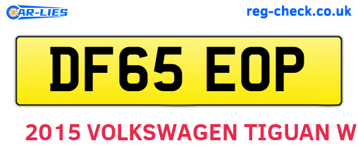 DF65EOP are the vehicle registration plates.