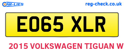 EO65XLR are the vehicle registration plates.