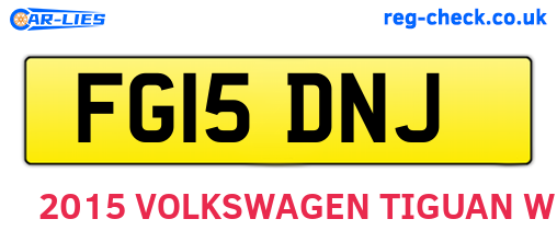 FG15DNJ are the vehicle registration plates.