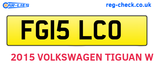 FG15LCO are the vehicle registration plates.