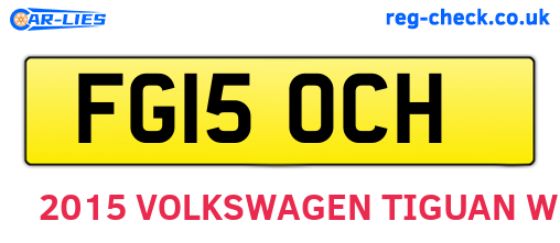 FG15OCH are the vehicle registration plates.