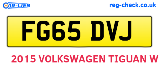 FG65DVJ are the vehicle registration plates.