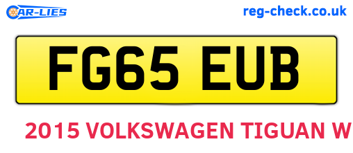 FG65EUB are the vehicle registration plates.