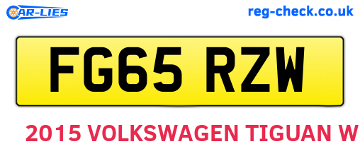 FG65RZW are the vehicle registration plates.