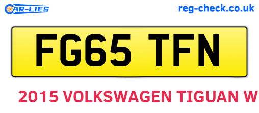 FG65TFN are the vehicle registration plates.