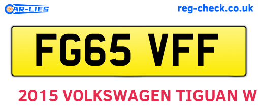 FG65VFF are the vehicle registration plates.