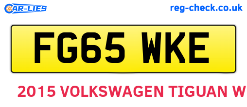 FG65WKE are the vehicle registration plates.