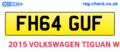 FH64GUF are the vehicle registration plates.