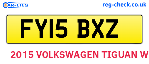 FY15BXZ are the vehicle registration plates.