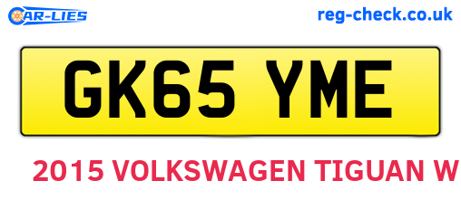 GK65YME are the vehicle registration plates.