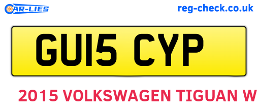 GU15CYP are the vehicle registration plates.