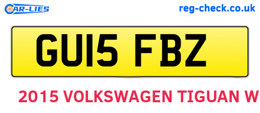 GU15FBZ are the vehicle registration plates.