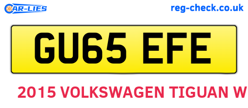 GU65EFE are the vehicle registration plates.