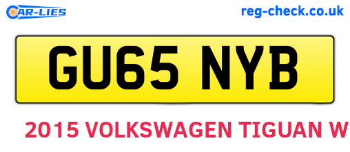 GU65NYB are the vehicle registration plates.