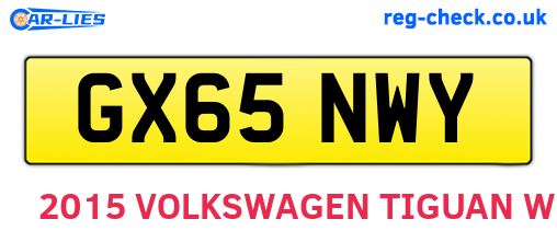 GX65NWY are the vehicle registration plates.