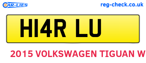 H14RLU are the vehicle registration plates.