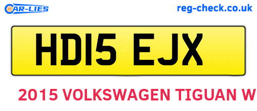 HD15EJX are the vehicle registration plates.
