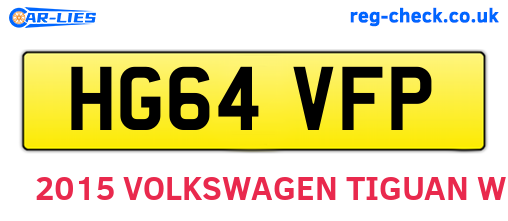 HG64VFP are the vehicle registration plates.
