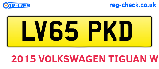 LV65PKD are the vehicle registration plates.
