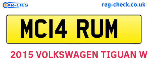 MC14RUM are the vehicle registration plates.